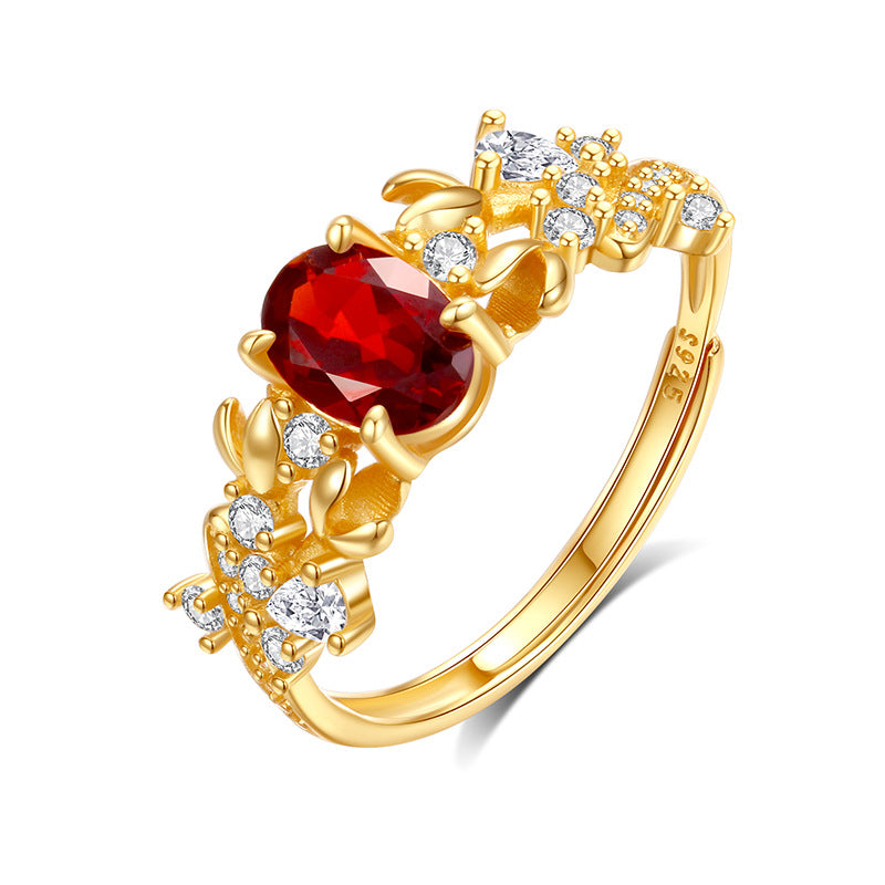 Ember Olive Silver Ring
