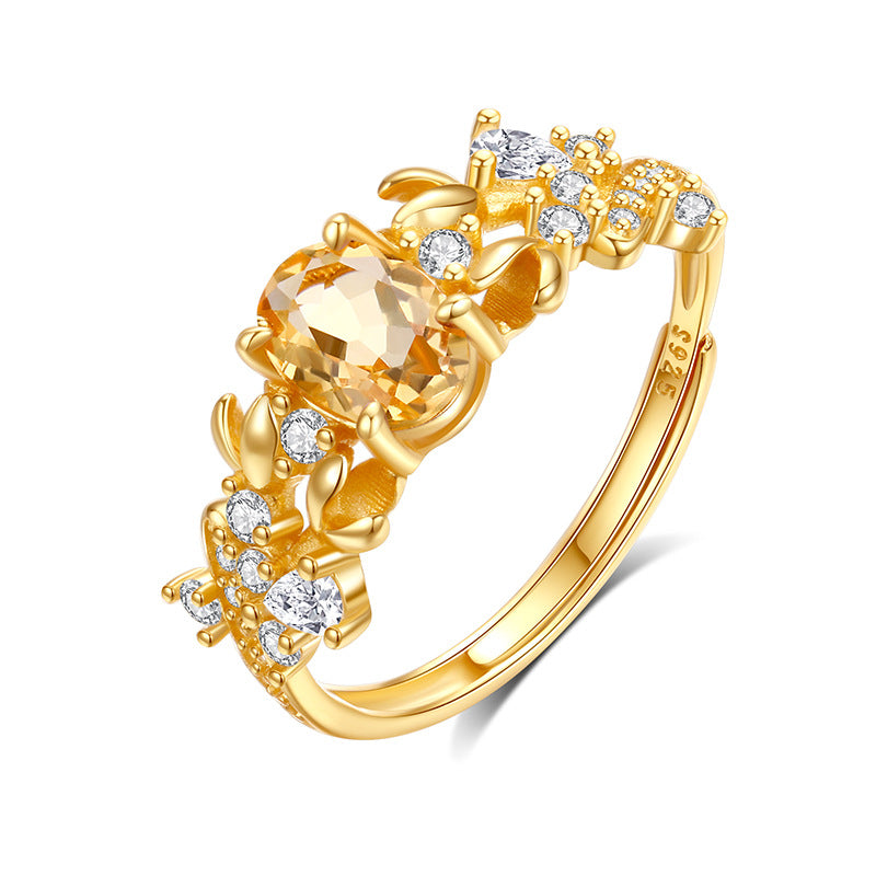 Ember Olive Silver Ring