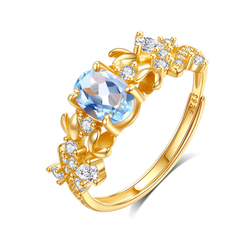 Ember Olive Silver Ring