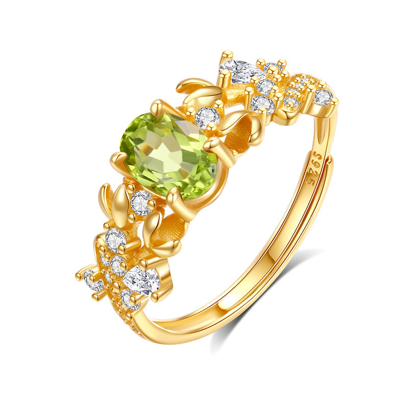 Ember Olive Silver Ring