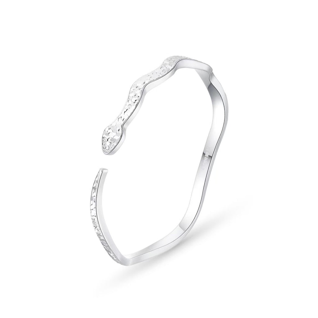 Snake-shaped Sterling Silver Bangle(S999)