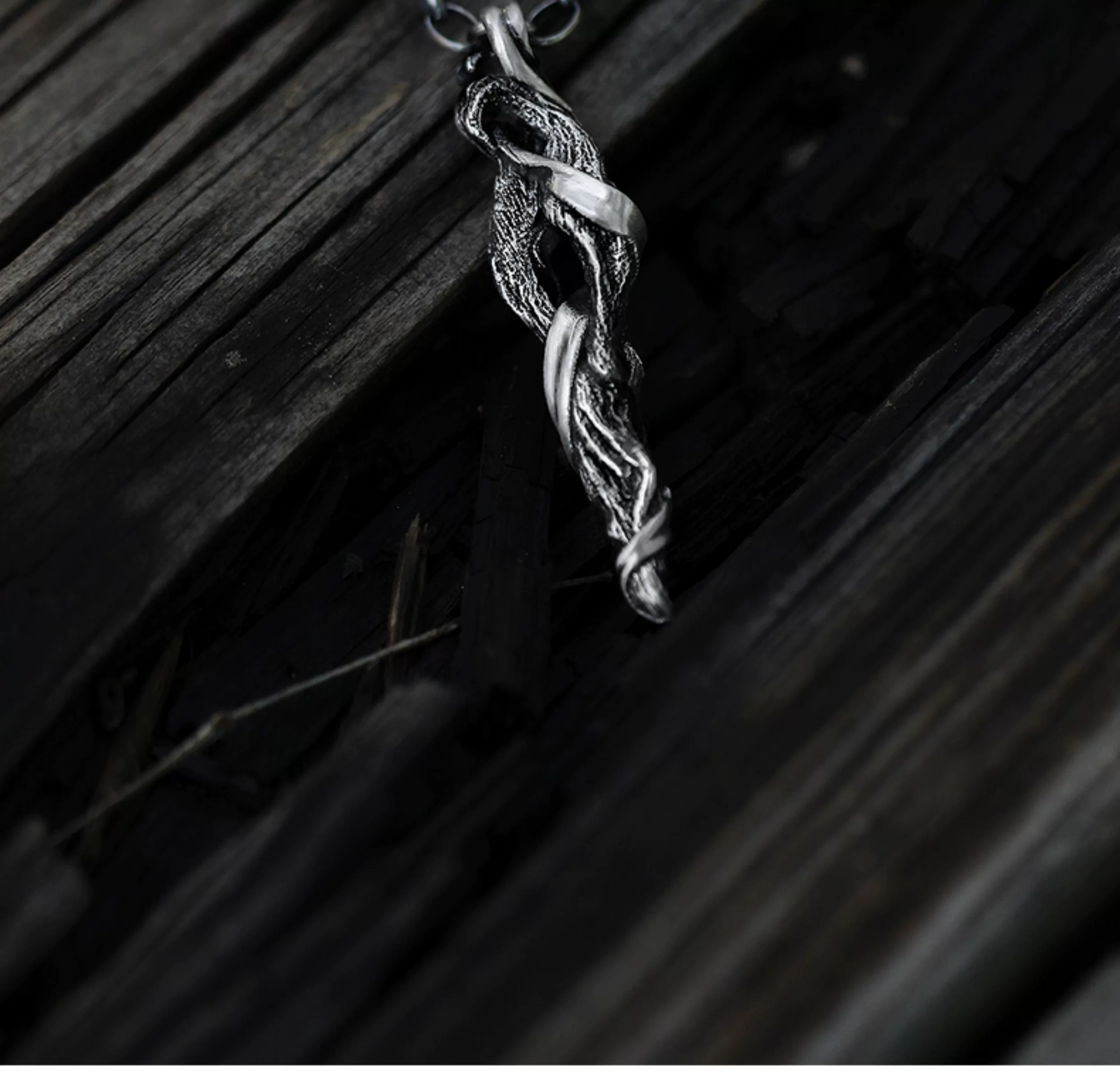 Wooden Silver Necklace (S999)