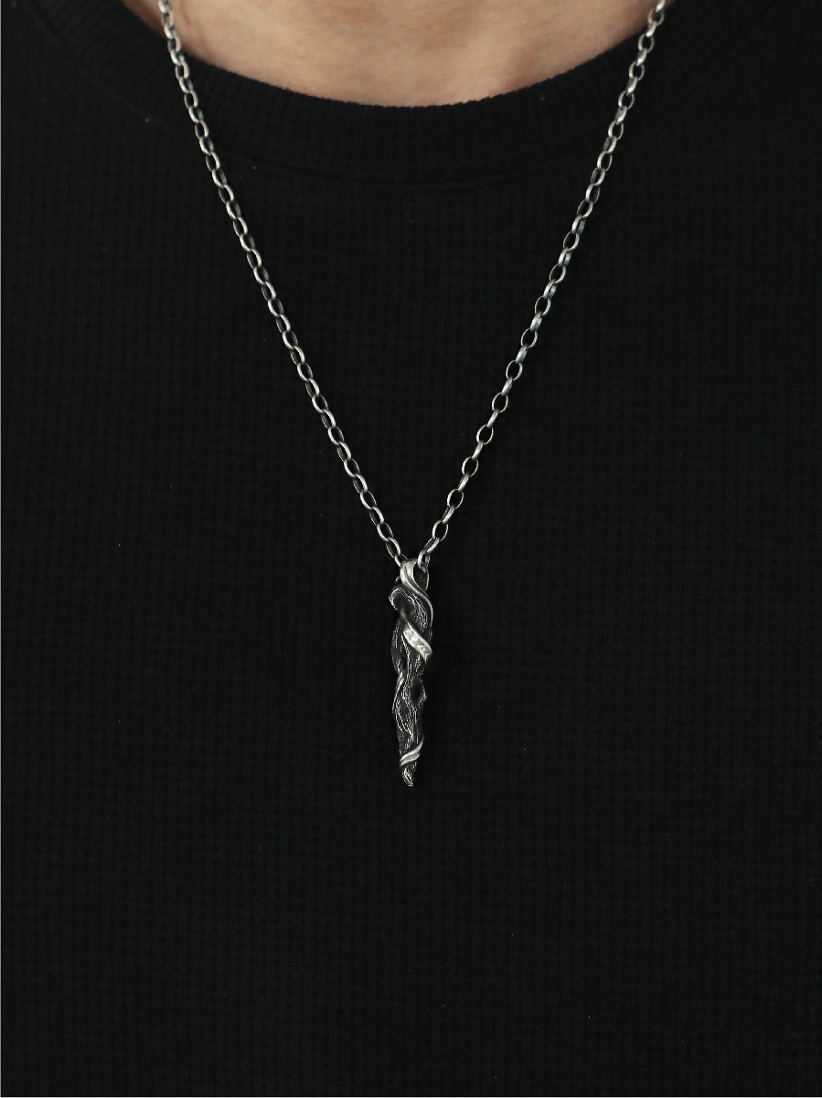 Wooden Silver Necklace (S999)