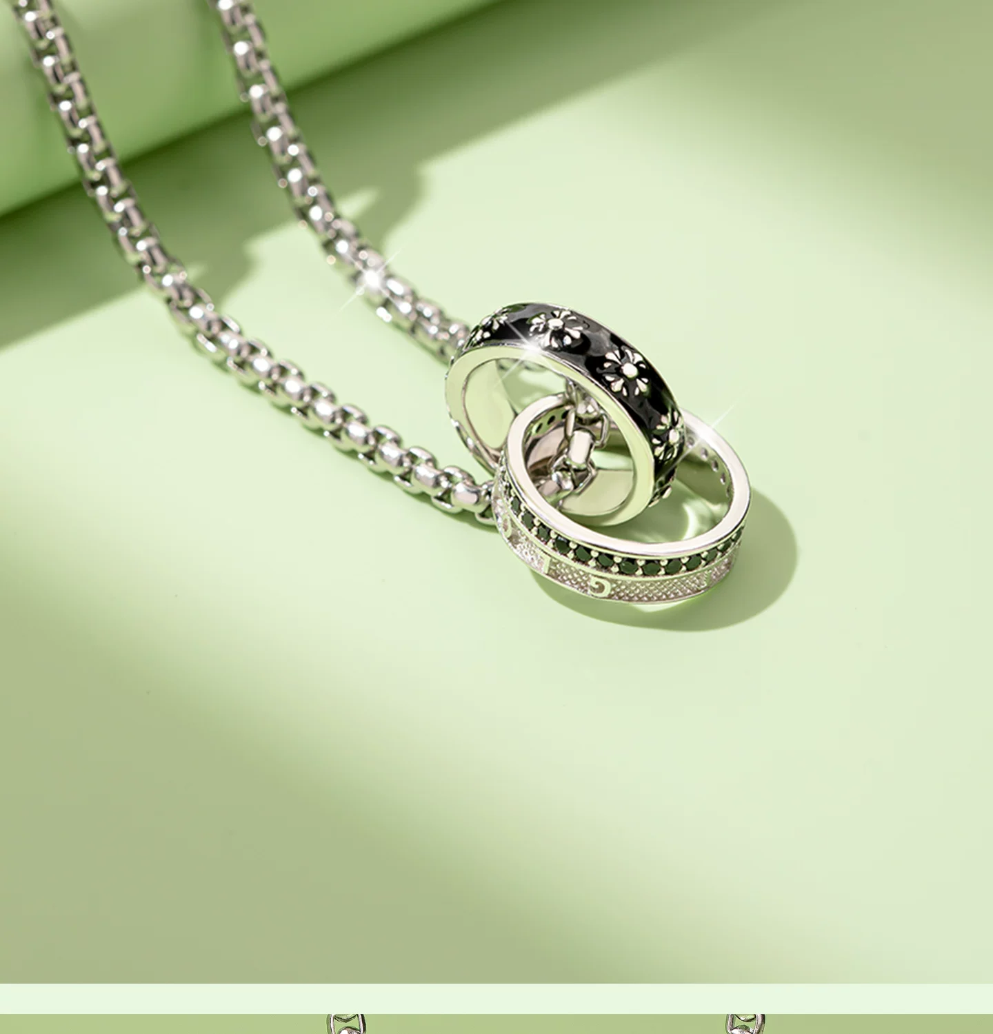 Knight Double Ring Necklace（S925）