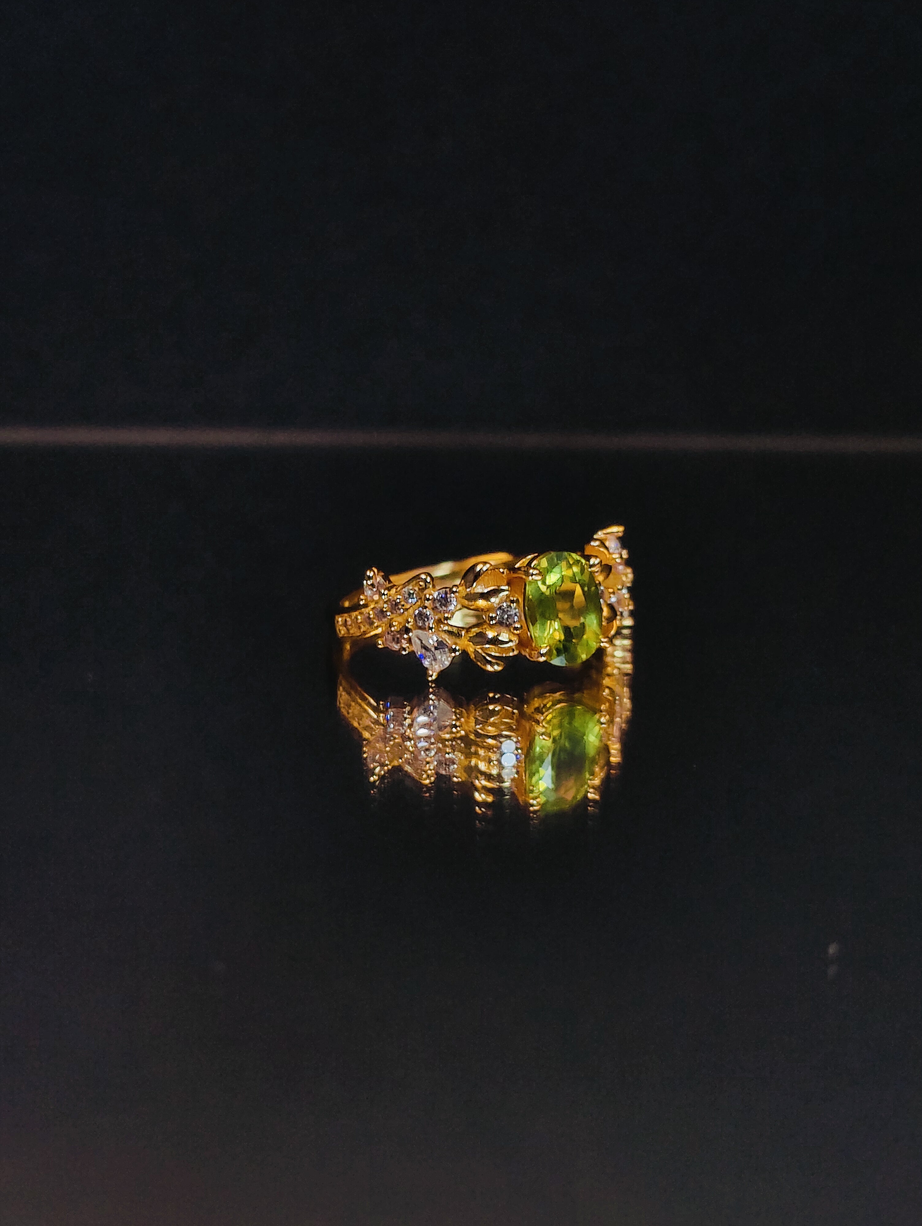 Ember Olive Silver Ring