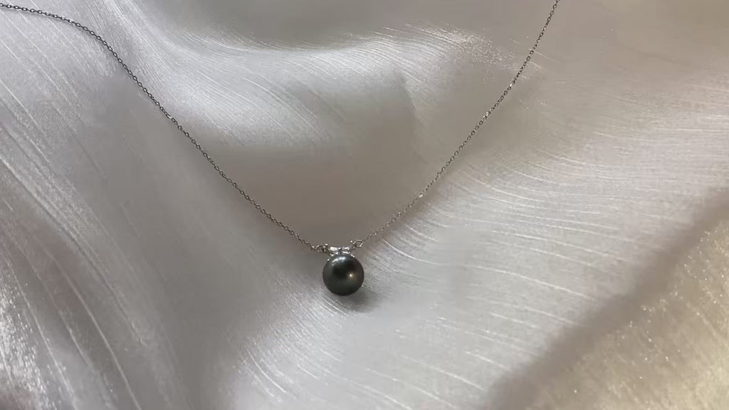 Black Pearl Silver Chain